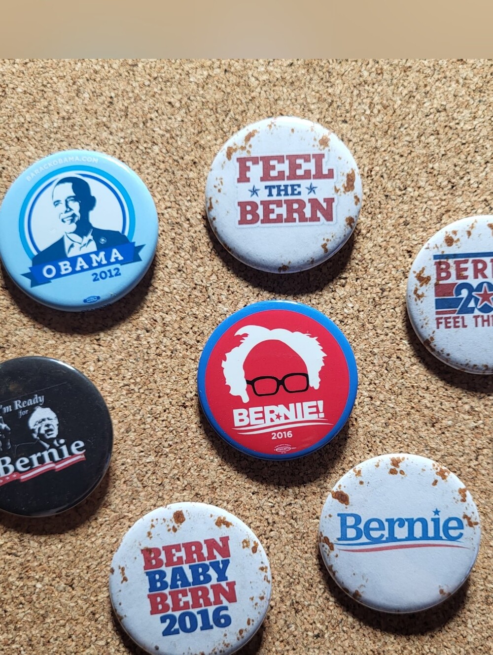 Bernie 2016 Campaign Buttons (Bonus 2012 Obama Button Included)